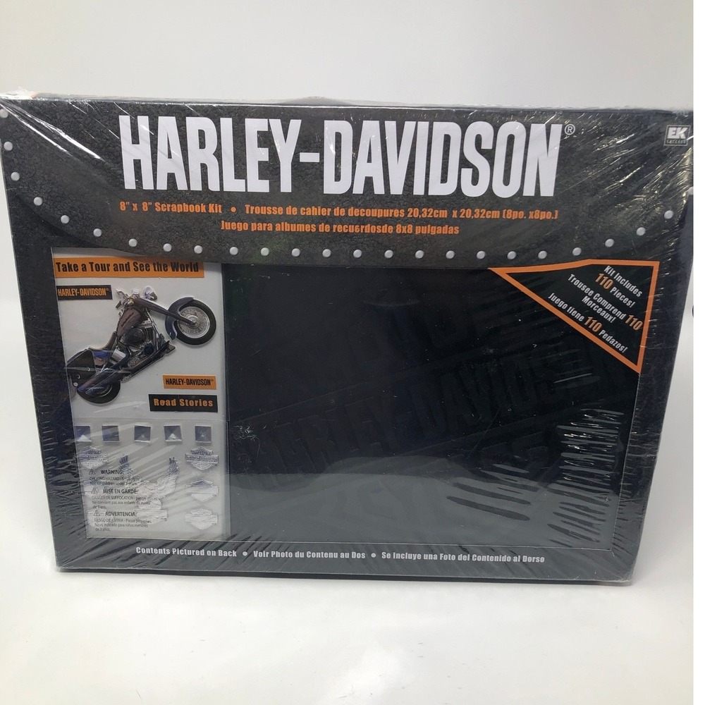 EK Success Harley-Davidson 2004 8x8 Black Scrapbook Album Kit w/Stickers NIB